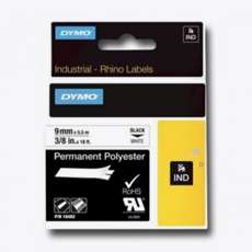 Ruban étiquette Dymo - Polyester Blanc 9 mm