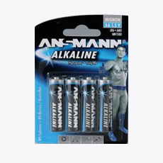 Pile Alcalines LR06AA- 1.5V - Blister de 4 Ansmann